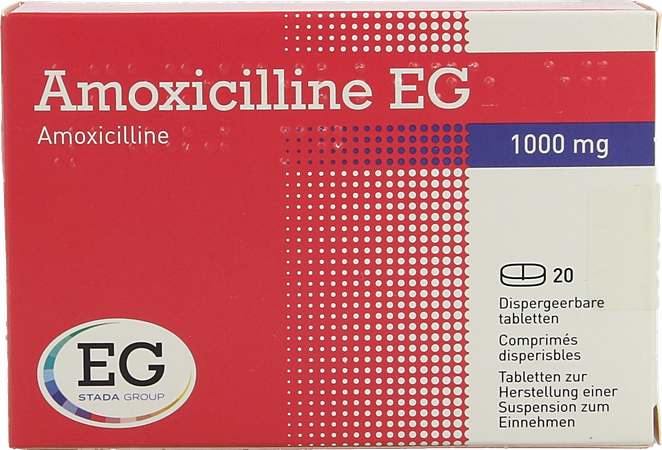 Amoxicilline EG 1000Mg Tabl Disp. 20X1000Mg 3