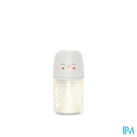 Suavinex Bonhomia Bottleglas Sili.feath.beige120ml 2