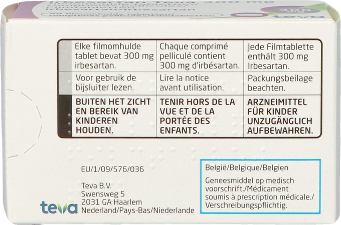 Irbesartan Teva 300mg Filmomh Tabl 98 X 300mg 4