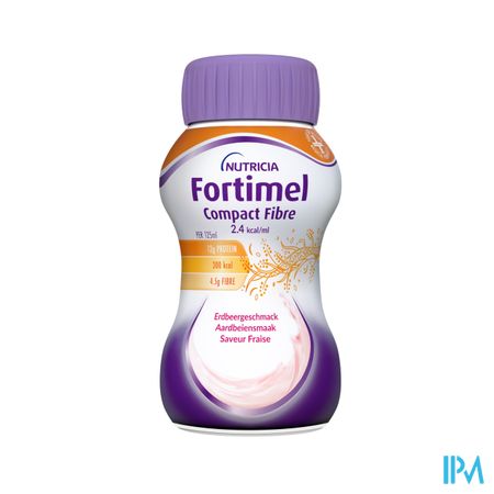 Fortimel Compact Fiber 2.4kcal Aardbei 4x125ml 5