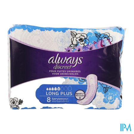 Always Discreet Incontinence Pad Long Plus 8 2