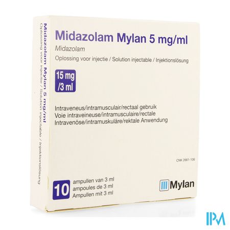 Midazolam Viatris 5 mg/ml sol. inj. i.m./i.v. amp. 10 x 3 ml