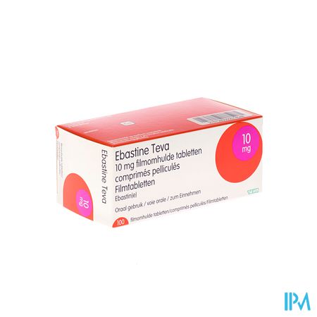 Ebastine Teva Comp 100 X 10mg