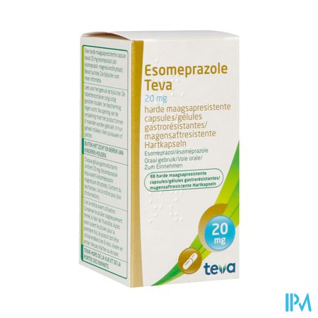 Esomeprazole Teva Caps Harde Maagsapres Fl 98x20mg