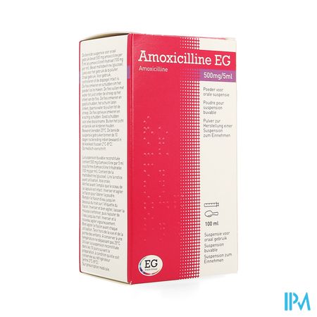 Amoxicilline EG 500Mg/5Ml Pdr Susp Buvable 100Ml