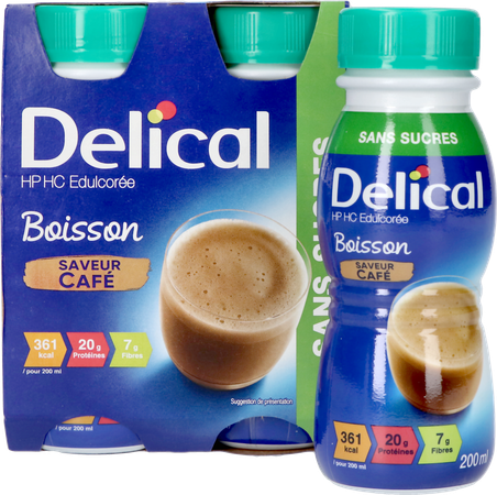 Delical Boisson Lactee S/sucre Cafe 4x200ml 6