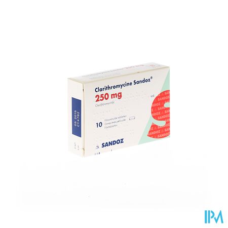 Clarithromycine Sandoz 250mg Comp Pell 10 1