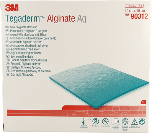 Tegaderm Alginate Ag 10cmx10cm 10 90312 2