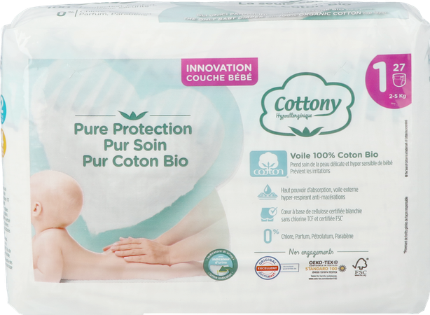 Cottony Baby Diapers Size 1 2,5kg 27 1