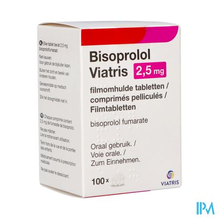 Bisoprolol Viatris 2,5mg Fl Filmomh Tabl 100