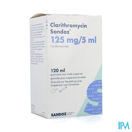 Clarithromycin Sandoz Gran Susp Or 120ml 125mg/5ml