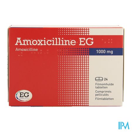 Amoxicilline EG 1000Mg Filmomh Tabl 24 X 1000 Mg 1