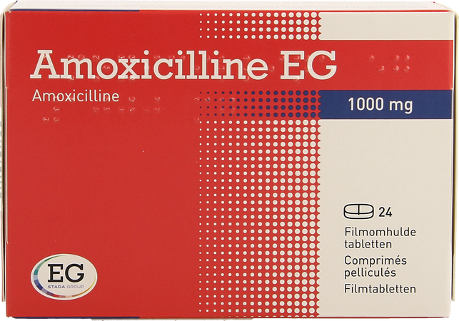 Amoxicilline EG 1000Mg Filmomh Tabl 24 X 1000 Mg 1