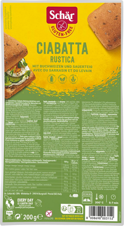 Schar Ciabatta Rustica S/gluten 200g 6616 Revogan 1