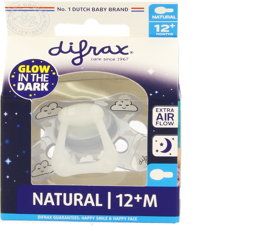 Difrax Fopspeen Natural 12m+ Nacht 2