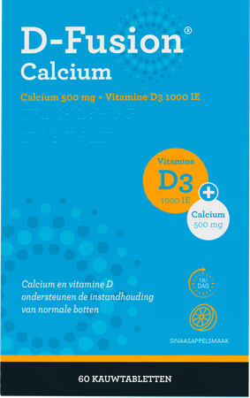 D-fusion Calcium 500/1000 Kauwtabl 60 3