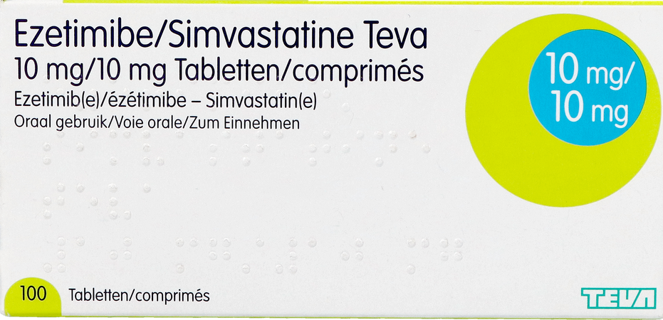 Ezetimibe Simvastatine Teva 10mg/10mg Comp 100 4