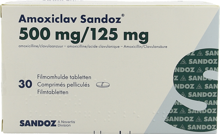 Amoxiclav Sandoz 500mg/125mg Comp 30 3