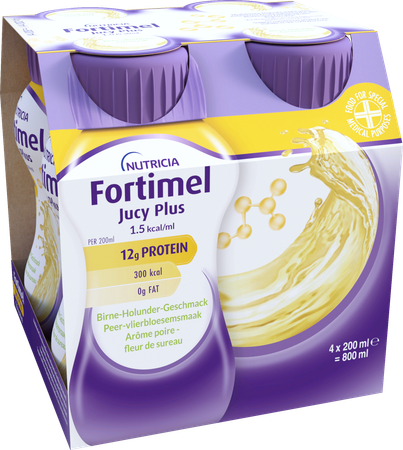 Fortimel Jucy Plus Peer Vlierbloes. 4x200ml 185088 5