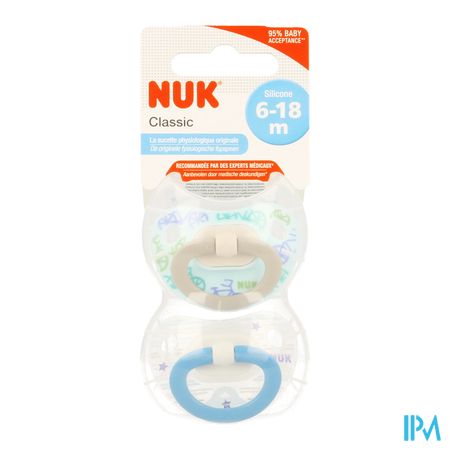 Nuk Sucettes 2 Classic Garcon 6-18m 2 1