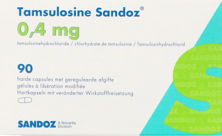 Tamsulosine Sandoz 0,4mg Gereg.afgifte Caps 90 Pip 2