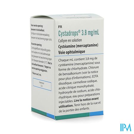 Cystadrops 3,8mg/ml Fl 1 X 5ml