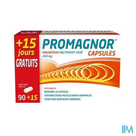 Promagnor: Hoog Gedoseerd Magnesium 450mg (90+15 capsules) 3