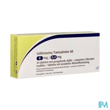 Solifenacine Tamsulosine Ab 6/0,4mg Lib.mod.comp30