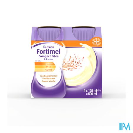 Fortimel Compact Fiber 2.4kcal Vanille 4x125ml 4