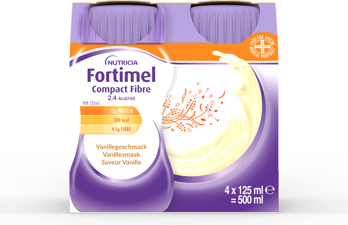 Fortimel Compact Fiber 2.4kcal Vanille 4x125ml 4