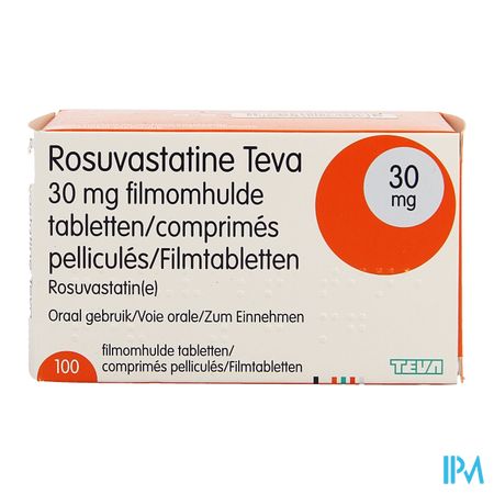 Rosuvastatine Teva 30mg Comp Pell 100 3