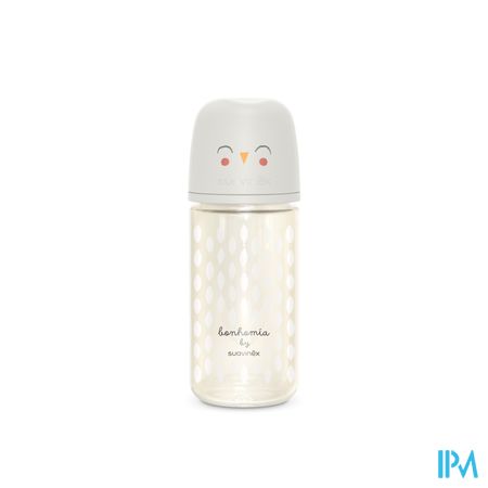 Suavinex Bonhomia Bottleglas Sili.feath.beige240ml 5