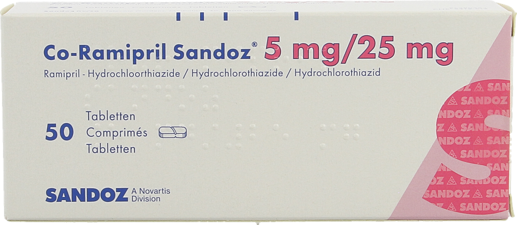 Co Ramipril Sandoz 5mg/25mg Comp 50 2