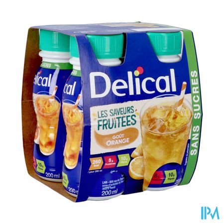 Delical Fruitdrink Sinaasappel 4x200ml