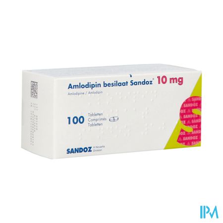 Amlodipine Besilaat Sandoz Pi Pharma 10mg Tabl 100