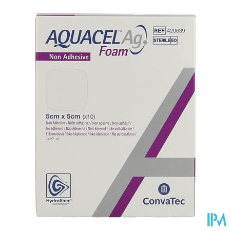 Aquacel Ag Foam Non Adhesif 5x5cm 10 1