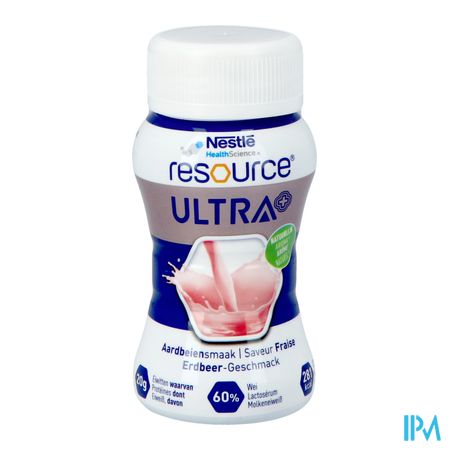 Resource Ultra+ Aardbeiensmaak 4x125ml 4