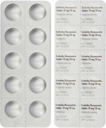 Ezetimibe/rosuvastatin Sandoz 10mg/20mg Tabl 90 5