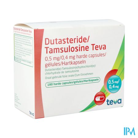 Dutasteride Tamsulosine Teva 0,5mg/0,4mg Caps 180