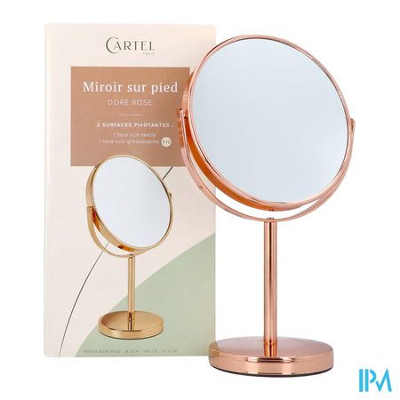 Cartel Miroir Pied Or Rose X10 Asie 17cm 2