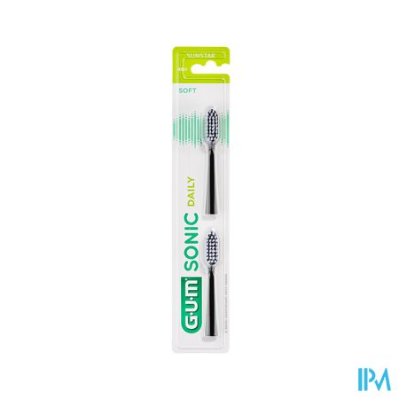 Gum Sonic Daily Brosse Dents Pile Tetesbrosse Noir