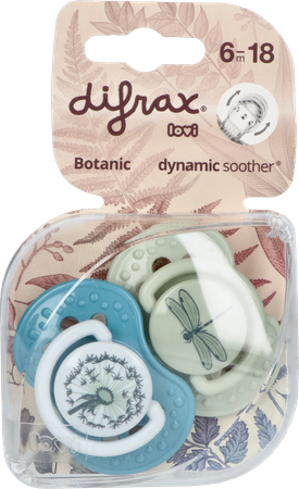 Difrax Fopspeen Dynamic Botanic Blue&green 6-18m 2 2