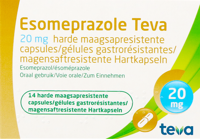 Esomeprazole Teva Caps Harde Maagsapres Bl 14x20mg 2