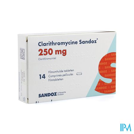 Clarithromycine Sandoz 250mg Filmomh Tabl 14