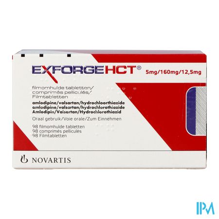 Exforge Hct 5mg/160mg/12,5mg Comp Omhulde 98 2