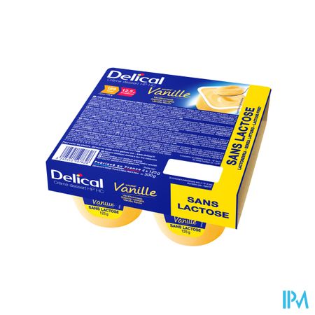 Delical Creme Dessert Hp-hc Z/lact.vanille 4x125g