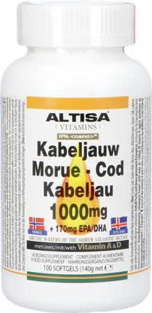 Altisa Levertraanolie 1000mg Caps 100 1