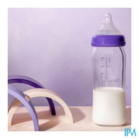 Lansinoh Zuigfles Glas + Speen 240ml 4 14