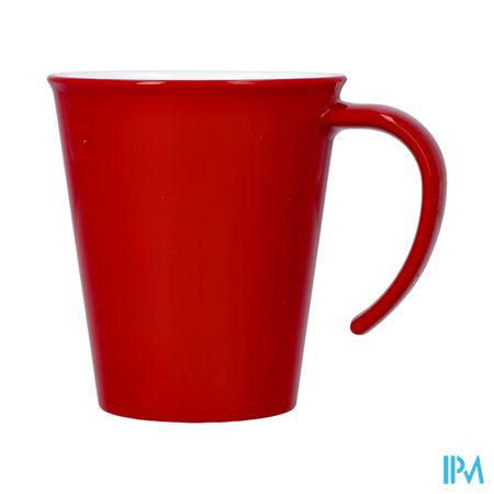 Culinar Beker Groot Handvat Rood/wit 350ml