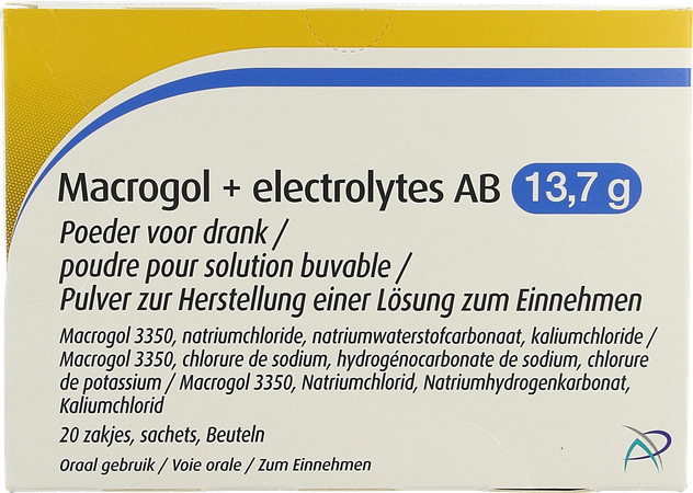 Macrogol+electrolytes Ab 13,7g Pdr Sol Sach 20 1